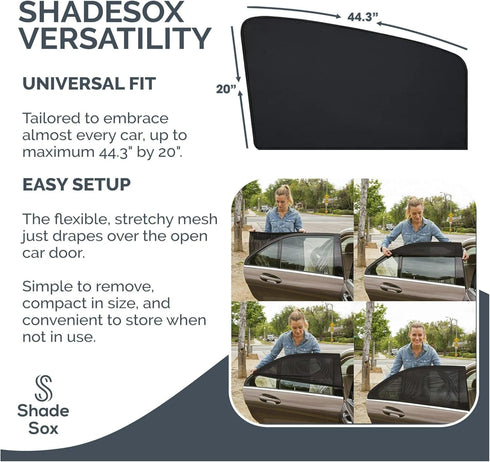 Universal Car Side Window Baby Sun Shade (2pc) | Protects Baby and Kids from the Sun| Fits All (99%) Cars Most SUV's | Travel ebook included!...