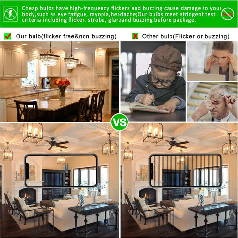 LiteHistory LED Bulb Dimmable 6W Equal Warm White 2700K T6 T25 E12 Candelabra Bulb 60 watt for Chandeliers,Ceiling Fan,Pendant,Wall sconces AC120V...