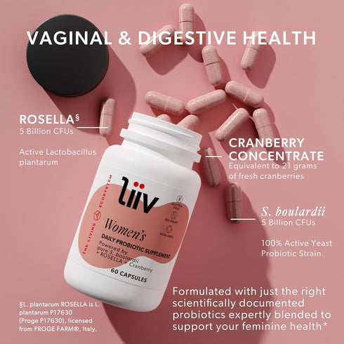 Probiotics Premium Women's Probiotic (60 Caps) Support Digestive Health Vaginal pH Balance & UT Support 3-in-1 Daily S boulardii Probiotic Blend...