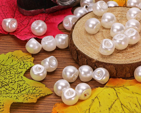 Shapenty Round Plastic Pearl Button Bulk with Hole for DIY Craft Sewing Shirt Skirt Dress Sweater Jacket Wedding Gown Costume Jewelry Gift Supply ...