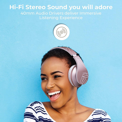 PowerLocus Bluetooth Over-Ear Headphones, Wireless Stereo Foldable Headphones Wireless and Wired Headsets with Built-in Mic, Micro SD/TF, FM for i...