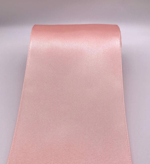 4 Inch Peach Pink Double Face Satin Ribbon Thick Wide Silk Ribbon for Grand Opening Cutting Ceremony Flower Bouquets Christmas Wedding Decorations...
