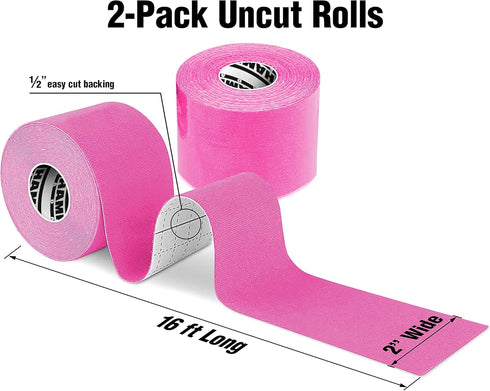 Hampton Adams | As Seen on Shark Tank | Elastic Kinesiology Tape (2-Pack) | Uncut Athletic Tape Supports & Protects Muscles Knees Shoulders & Plan...