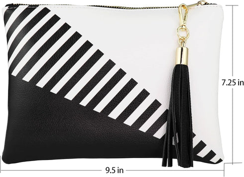 B BRENTANO Vegan Clutch Bag Pouch with Tassel Accent...
