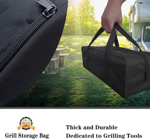 BBQ storage bag, outdoor barbecue bag, barbecue tool storage bag, barbecue hardware tool barbecue bag, suitable for camping and hiking barbecue, e...