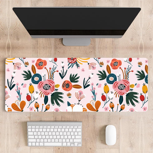 Mouse Pad Desk Mat Gaming Large Keyboard Cute Office Desktop Computer Laptop Floral XXL Long Giant Big Kawaii Aesthetic Girly Pretty Design Women ...