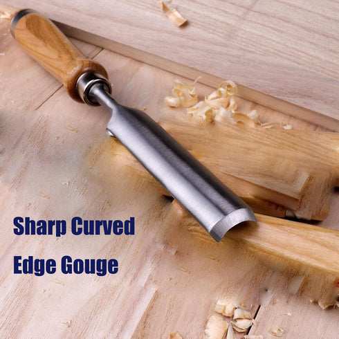 1"(25mm) Wood Chisel for Woodworking,Semicircle Edge CR-V Steel DIY Woodworking Handle Carpentry Gouge Tools...