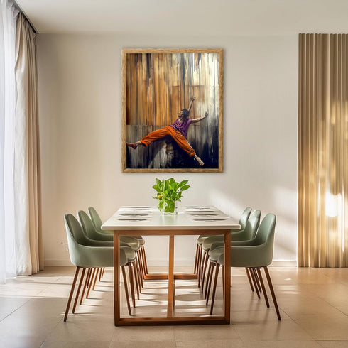 Posterizer-color paint splashes-dancer on mural street graffiti -4-Retro Art-Abstract & Modern Art-Gift for Street Art, Mural Fans- unframed wall ...