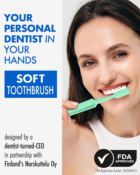 Premium Soft Toothbrush | Gentle Cleaning Soft Toothbrushes for Adults & Kids w/Microfiber Bristles | Multilayered Bristles Travel Toothbrush Set ...