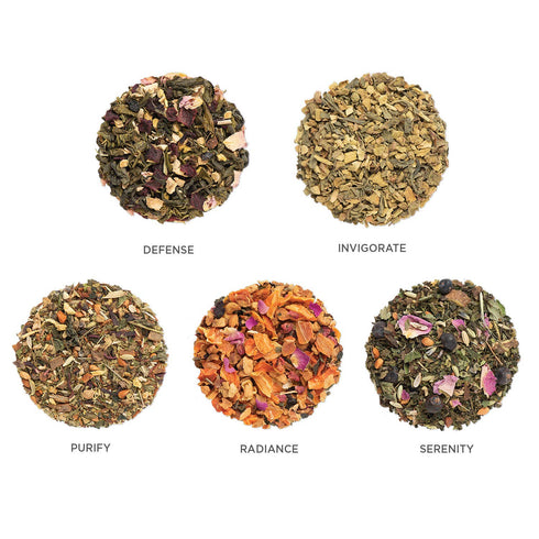 Tea Forte Wellness Tea Assortment Single Steeps Loose Leaf Premium Tea Gift Set Sampler, 15 Count 3 of Each Assorted Blends, Pre-Portioned Single ...