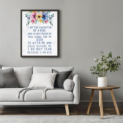 Posterizer 1 pcs-i am the daughter of a king-Bible verses-Kids Room Art-Religious Posters-Gifts for Christians-decor for Girls, Teens Bedroom- UNF...