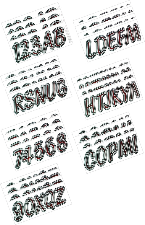 Hardline Products Series 400 Factory Matched 3-Inch Boat & PWC Registration Number Kit - Burgundy/Black - RUBKG400...