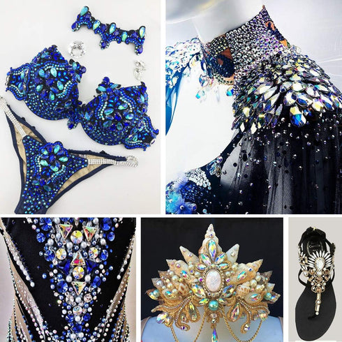 DONGZHOU 80pcs Sew On Rhinestones Round Flat Back Sew On Glass Rhinestone Sewing Crystal Gems Stone Beads for Costume, Clothes, Garments, Dress, J...