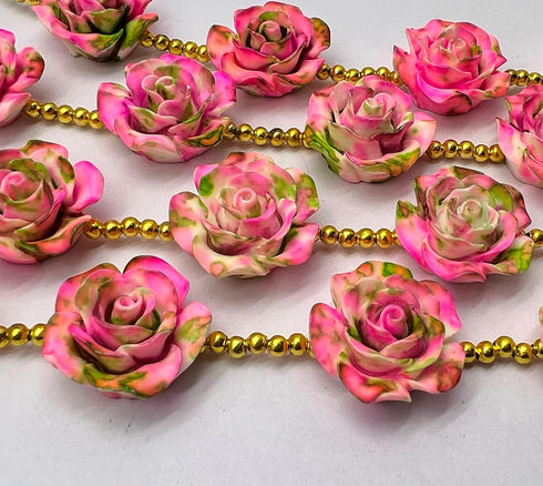 1 Strand Multi Colour Flower Synthetic 5 Pieces Beads Size 22x22x11mm Shape Flower Cut Smooth Making, Beading & Craft Supplies 7$ST03D159...