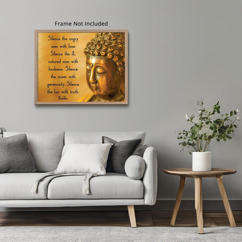 Posterizer 1 pcs-Silence the Angry Man With Love- Spiritual-Buddha-Quotes-Motivational & Inspirational Art-Gift For Buddhism Meditation philosophy...