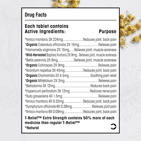 T-Relief Extra Strength Pain Relief Arnica +12 Natural Relieving Actives for Back Pain Joint Soreness Muscle Aches & Stiffness, Whole Body Fast-Ac...