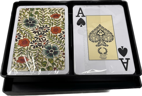 DA VINCI Fiori, Italian 100% Plastic Playing Cards 2 Deck Set, Poker Size Large Print Jumbo Index...