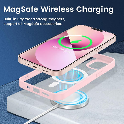 VEGO for iPhone 13 & iPhone 14 Magnetic Case with Privacy Screen Protector, iPhone 13 Case Compatible with MagSafe Clear Slim Anti Peeping/Anti-Sc...