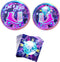 Blue Orchards Roller Skating Party Plates and Napkins (52 pieces for 20 Guests) - Roller Skating Party, 90s Party Supplies, Roller Skate Plates An...
