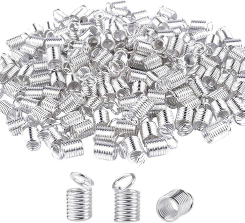 BronaGrand 150pcs Antiqued Brass Silver Crimp Fasteners Leather Cord Ends Caps Necklace Clasp Jewelry Parts 9x5mm...