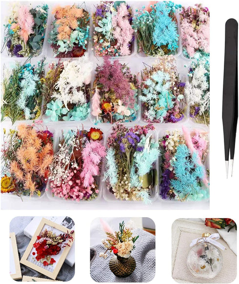 4 Packs Real Natural Dried Flowers for Making Mobile Phone Case Candle Handmade Crafts Epoxy Resin Pendant Necklace Jewelry DIY Accessories,Mixed ...