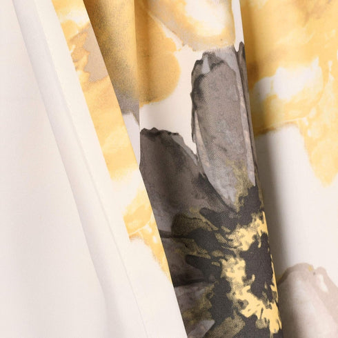 Lush Decor Leah Room Darkening Window Curtain Valance, 18 inch x 52 inch, Yellow/Gray...