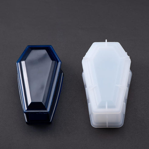 Halloween Coffin Mold Resin Craft DIY Handmade Jewelry Making Tools Coffin Box Storage Box Silicone Resin Art Mold Container...