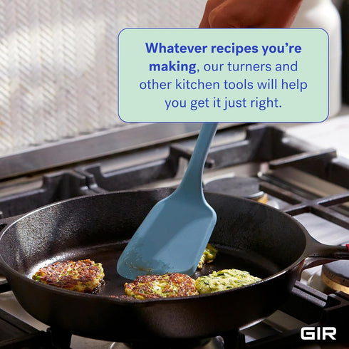 GIR: Get It Right Silicone Cooking Spatula Turner - Mini 11-In Slate - One-Piece Design & Heat-Resistant up to 425°F - Versatile Pancake Flipper &...