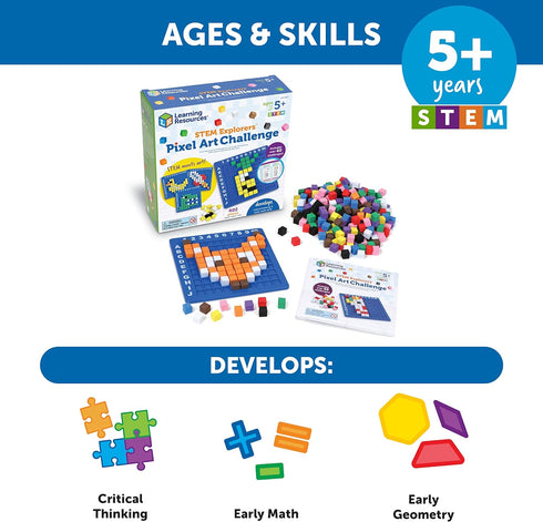 Learning Resources STEM Explorers Pixel Art Challenge, 402 Pieces, Ages 5+, STEM Toys For Kids, Coding Basics For Kids, STEM Activities For Classr...