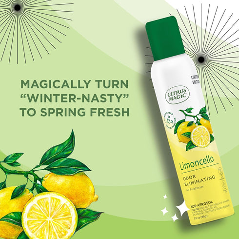 Citrus Magic Limited Edition Odor Eliminating Air Freshener Spray, Limoncello, 3-Ounce, Pack of 3...