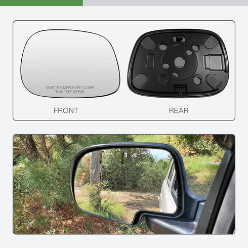 SCITOO Side View Mirror Glass Passenger Right Side Mirror Glass Fit For 2002-2004 For DODGE RAM W/O HEATED Chrome Convex Replacement Exterior Mirr...