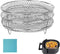 Air Fryer Racks Three Stackable Dehydrator Racks 304 Stainless Steel Air Fryer Basket Toast Rack Air Fryer Accessories Fit All 4.2-5.8QT Air Fryer...