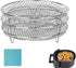 Air Fryer Racks Three Stackable Dehydrator Racks 304 Stainless Steel Air Fryer Basket Toast Rack Air Fryer Accessories Fit All 4.2-5.8QT Air Fryer...