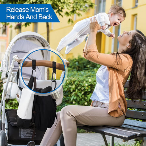 6 Pack Baby Stroller Hooks for Hanging Diaper Bags Stroller Clips for Bags Multipurpose Hooks for Grocery Shopping Bags Stroller Accessories Pram ...