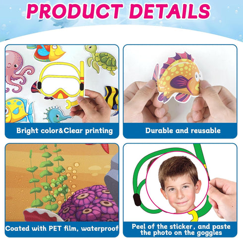 56 Pcs Ocean Beach Theme Classroom Bulletin Board Decoration Sets Dive into Learning Sea Animal Fish Cutouts for The Sea Backdrop Under The Summer...