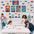 Outus 33 Pcs Hero Theme Classroom Decorations Bulletin Board Set Hero Posters and Banners Hero Sayings Cityscape Cutouts for Classroom Pre School ...