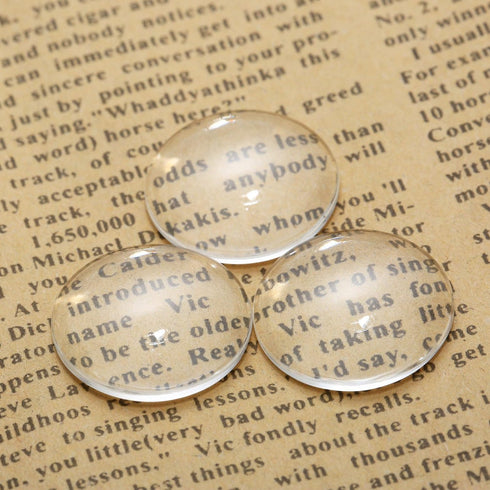 Glass Cabochons Dome Tiles, 30PCS 18mm, Thickness 4.5mm, Clear Round Flat Back Dome Cabochons Set for DIY Craft Photo Charms, Cameo Pendants, Ring...