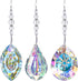 Crystal Suncatchers Hanging Crystals Rainbow 76mm Prisms Pendant with Chakra Beads for Window Indoor Outdoor Decor (Pack of 3)...