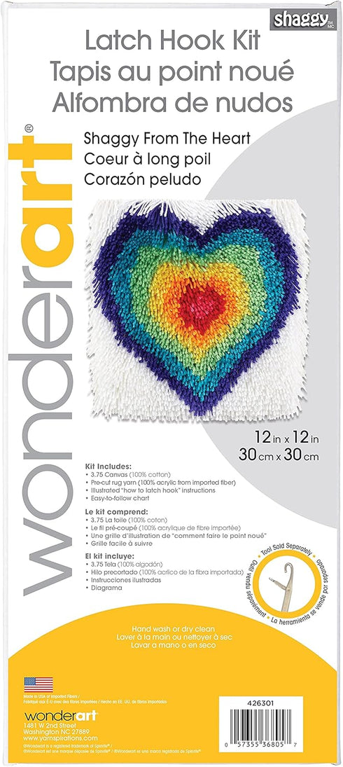 Wonderart Shaggy From The Heart Latch Hook Kit, 12" X 12"...
