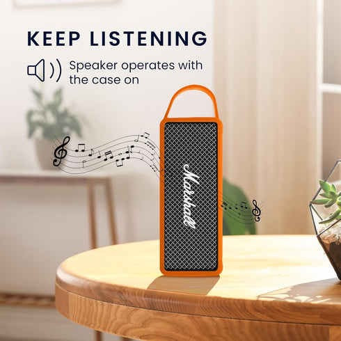 kwmobile Silicone Case Compatible with Marshall EMBERTON - Case Protective Mini Speaker Cover - Orange...