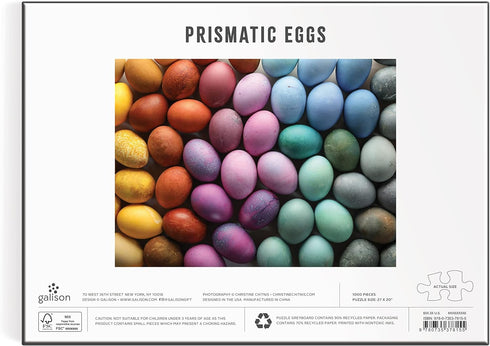 Galison Prismatic Dyed Easter Eggs – 1000 Piece Puzzle Fun and Challenging Activity with Bright and Bold Artwork of Eggs Arranged by Color...