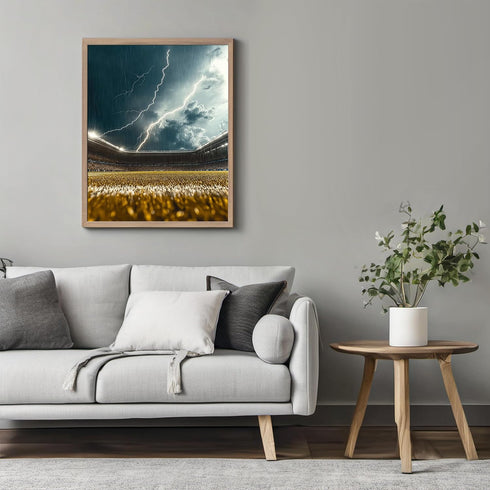 Posterizer 1 pcs-football-soccer field with storm clouds and lightning-Sports & Hobby Art Gifts for sports fans Decor for Home & Office- unframed ...