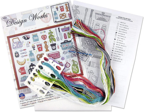 Design Works Crafts Retro Kitchen Counted Cross Stitch Kit...