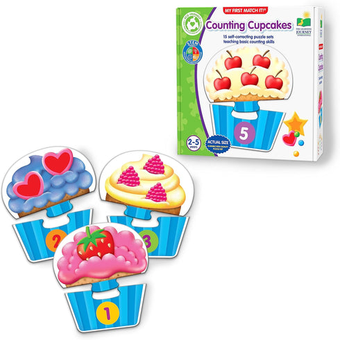 The Learning Journey: My First Match It - Counting Cupcakes- 15 Piece Self-Correcting Matching Puzzles - First Learning Toys for Toddlers 2-5 - Aw...