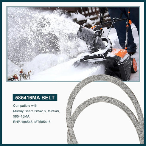 585416 585416MA Auger Drive Belt for Two-Stage Snow Blowers Replacement 1/2"x 38" for 754-0275 954-0275 954-0282 07200021 (2 Pack)...