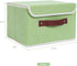 Collapsible Storage Bins with Lids & PU Leather Handles - PP Plastic Board Washable Linen Fabric Storage Box, Foldable Storage Cube for Home Bedro...