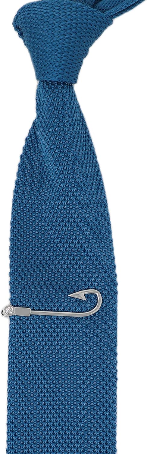 Fishing Hook Tie Clip Rhodium Plated Nolvety Fishhook Tie Clip With Box...