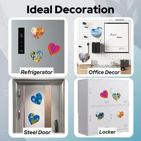 15Pcs Magnetic Mini Canvas Boards for Painting Small Canvases Boards DIY Decorative Magnets Painting Crafts Gifts?3",Heart Shape?...