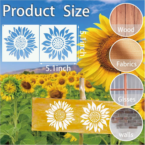 15 Pcs Sunflower Bee Stencils Butterfly Dragonfly Birds Stencil Spring Nature Templates DIY Craft Stencils for Painting on Wood Wall Canvas Rock C...