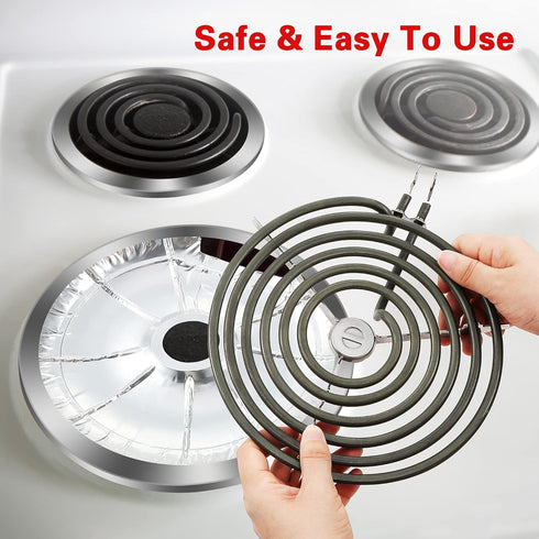 60 Pcs Electric Stove Burner Covers, Disposable Aluminum Foil Drip Pan Liners, 6 inch and 8 inch Round Burner Liners Bibs to Keep Stove Top Clean from Oil and Food (30 Pcs 6 , 30 Pcs 8 )